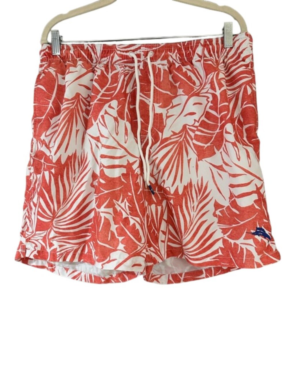 Tommy Bahama Relax Swim Shorts Red Tropical Palm Print Mens